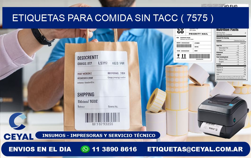 ETIQUETAS PARA COMIDA SIN TACC ( 7575 )