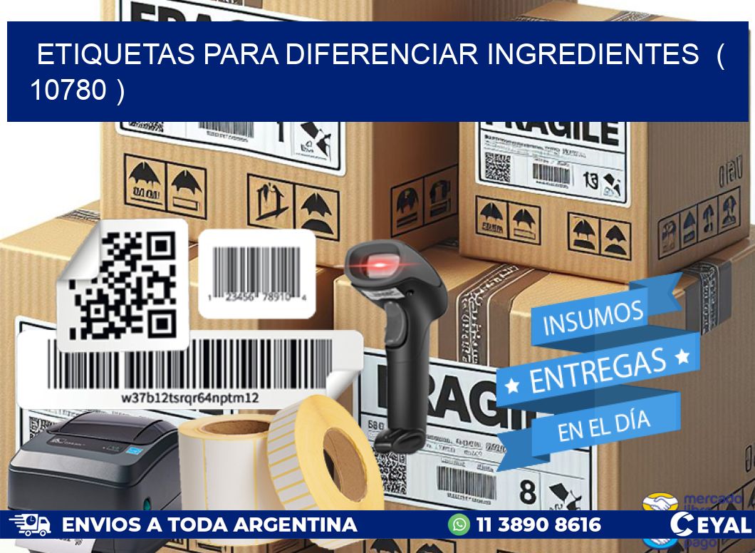ETIQUETAS PARA DIFERENCIAR INGREDIENTES  ( 10780 )
