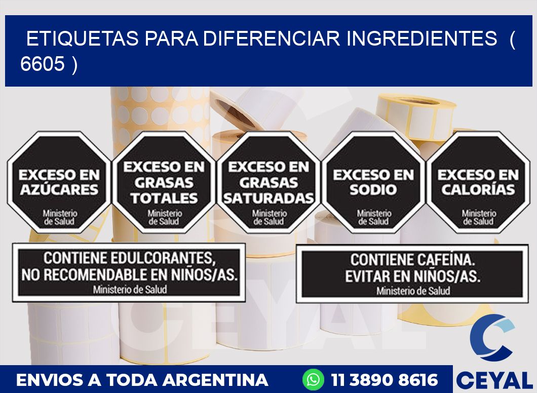 ETIQUETAS PARA DIFERENCIAR INGREDIENTES ( 6605 )