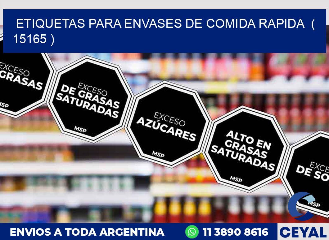 ETIQUETAS PARA ENVASES DE COMIDA RAPIDA ( 15165 )