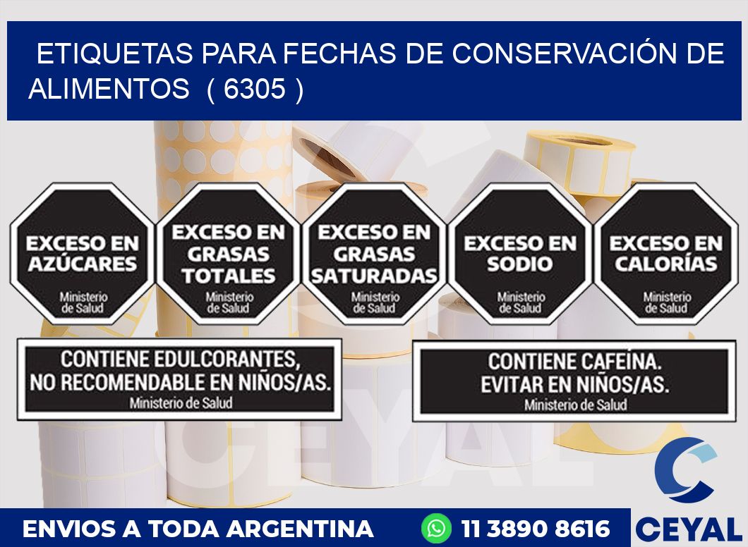 ETIQUETAS PARA FECHAS DE CONSERVACIÓN DE ALIMENTOS ( 6305 )