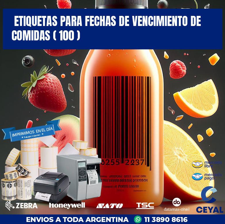ETIQUETAS PARA FECHAS DE VENCIMIENTO DE COMIDAS ( 100 )