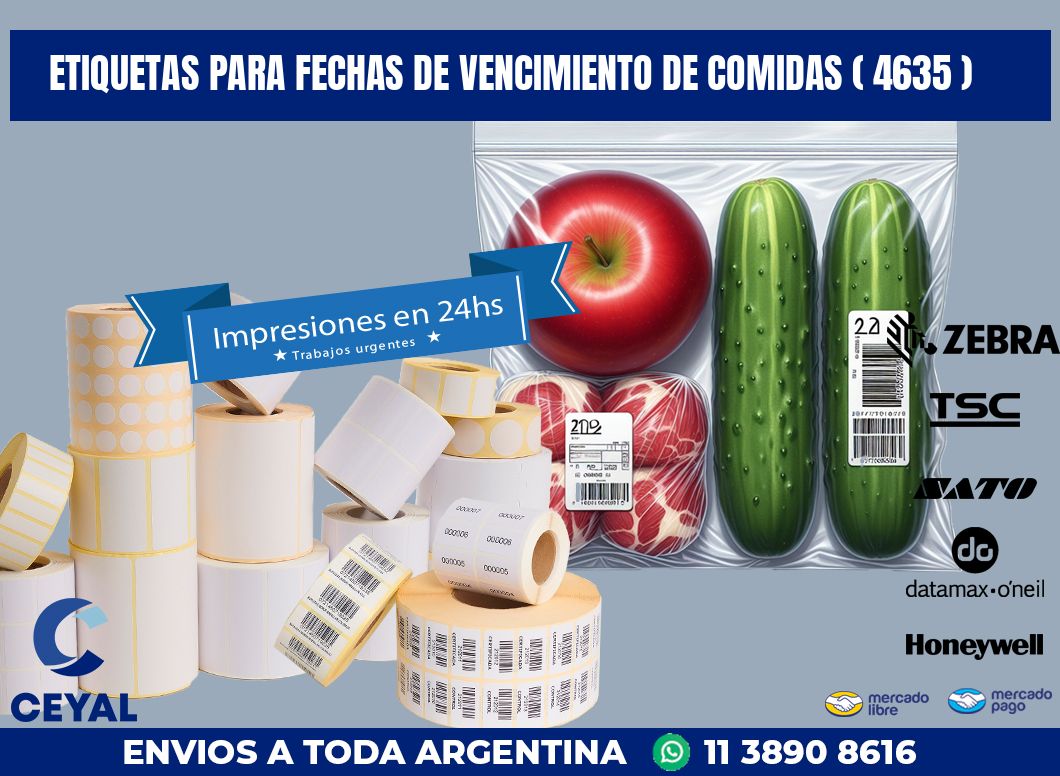 ETIQUETAS PARA FECHAS DE VENCIMIENTO DE COMIDAS ( 4635 )