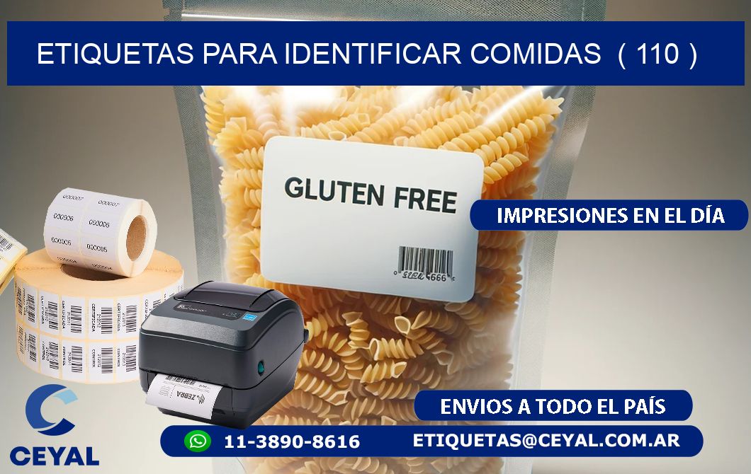 ETIQUETAS PARA IDENTIFICAR COMIDAS  ( 110 )