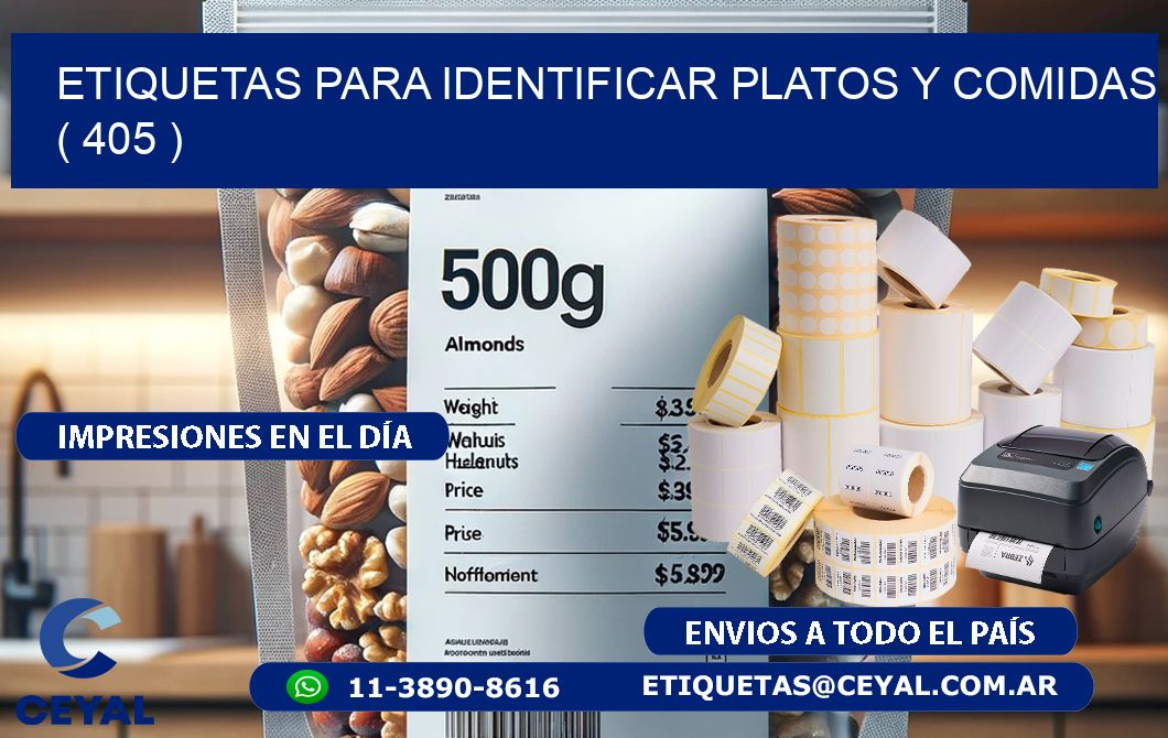 ETIQUETAS PARA IDENTIFICAR PLATOS Y COMIDAS  ( 405 )