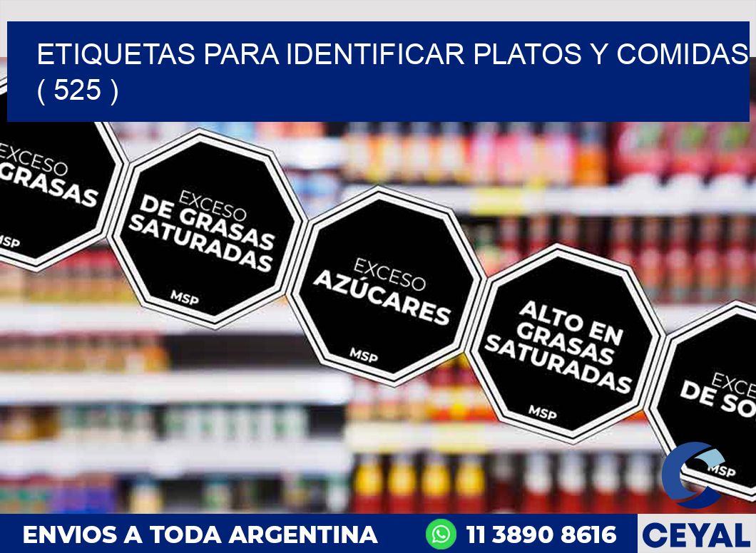 ETIQUETAS PARA IDENTIFICAR PLATOS Y COMIDAS ( 525 )