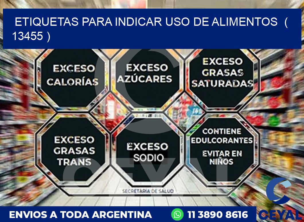 ETIQUETAS PARA INDICAR USO DE ALIMENTOS  ( 13455 )