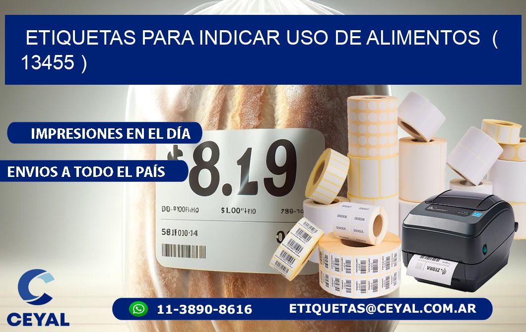 ETIQUETAS PARA INDICAR USO DE ALIMENTOS ( 13455 )