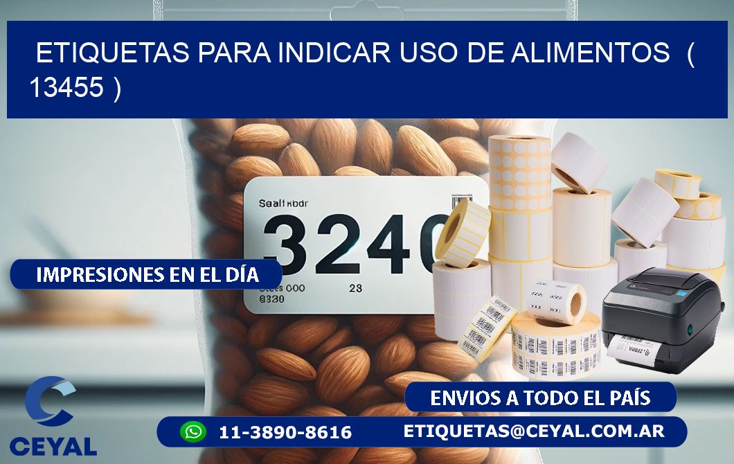 ETIQUETAS PARA INDICAR USO DE ALIMENTOS ( 13455 )