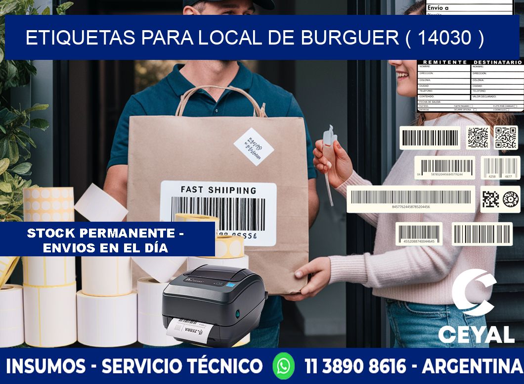 ETIQUETAS PARA LOCAL DE BURGUER ( 14030 )