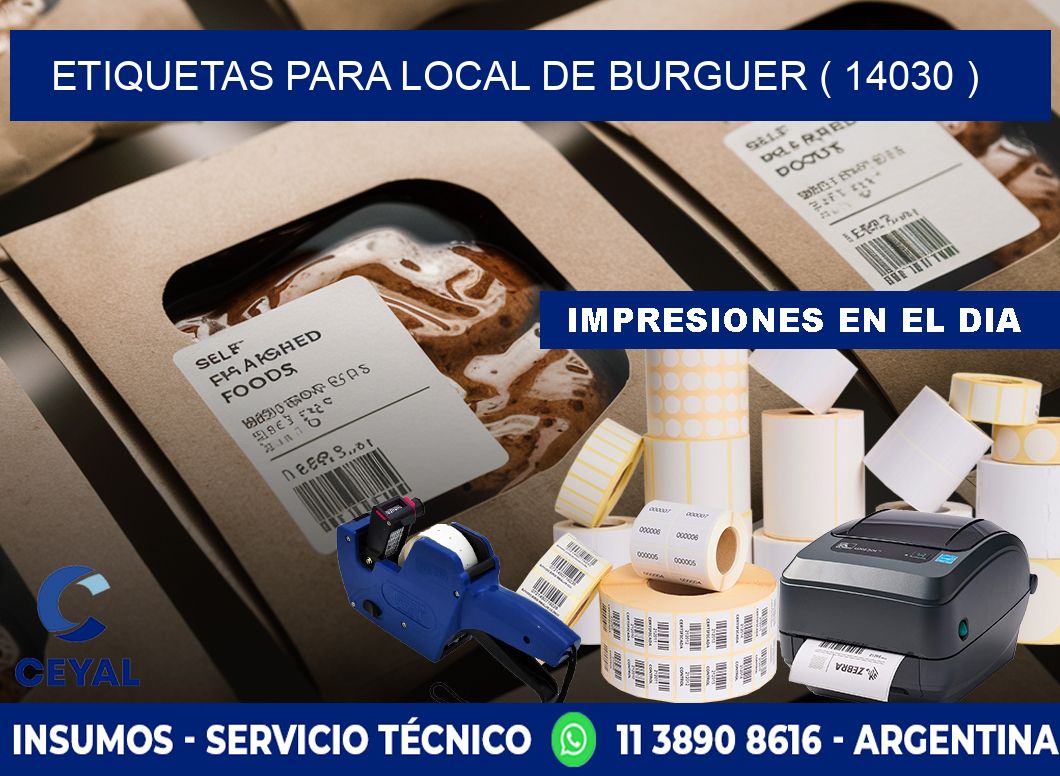 ETIQUETAS PARA LOCAL DE BURGUER ( 14030 )
