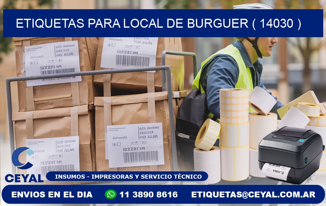 ETIQUETAS PARA LOCAL DE BURGUER ( 14030 )