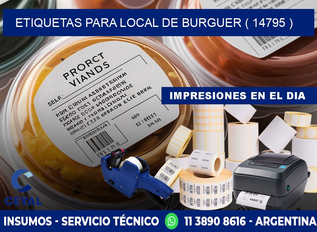 ETIQUETAS PARA LOCAL DE BURGUER ( 14795 )
