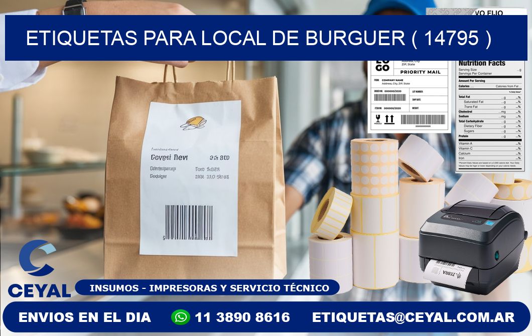 ETIQUETAS PARA LOCAL DE BURGUER ( 14795 )