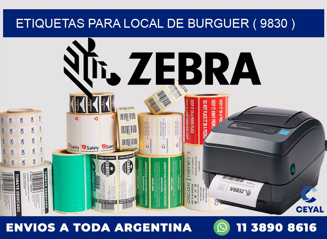 ETIQUETAS PARA LOCAL DE BURGUER ( 9830 )