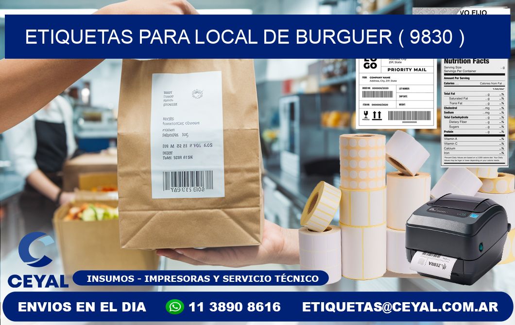 ETIQUETAS PARA LOCAL DE BURGUER ( 9830 )