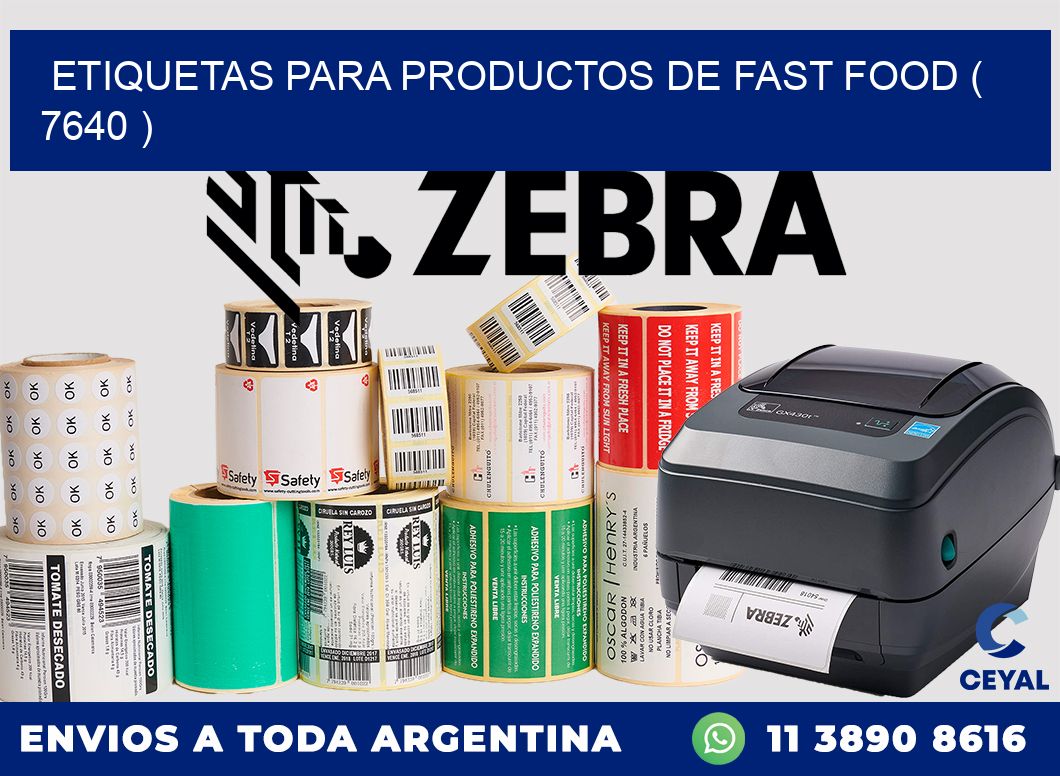 ETIQUETAS PARA PRODUCTOS DE FAST FOOD ( 7640 )