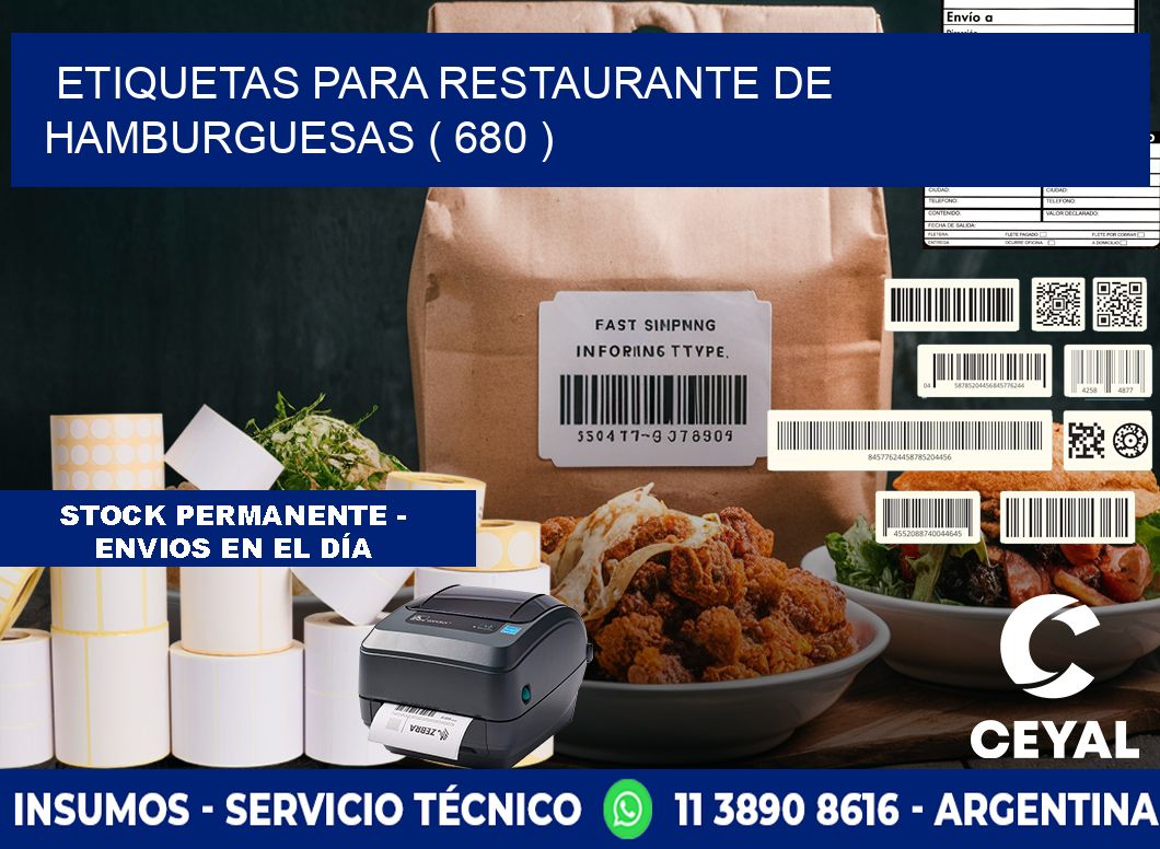 ETIQUETAS PARA RESTAURANTE DE HAMBURGUESAS ( 680 )