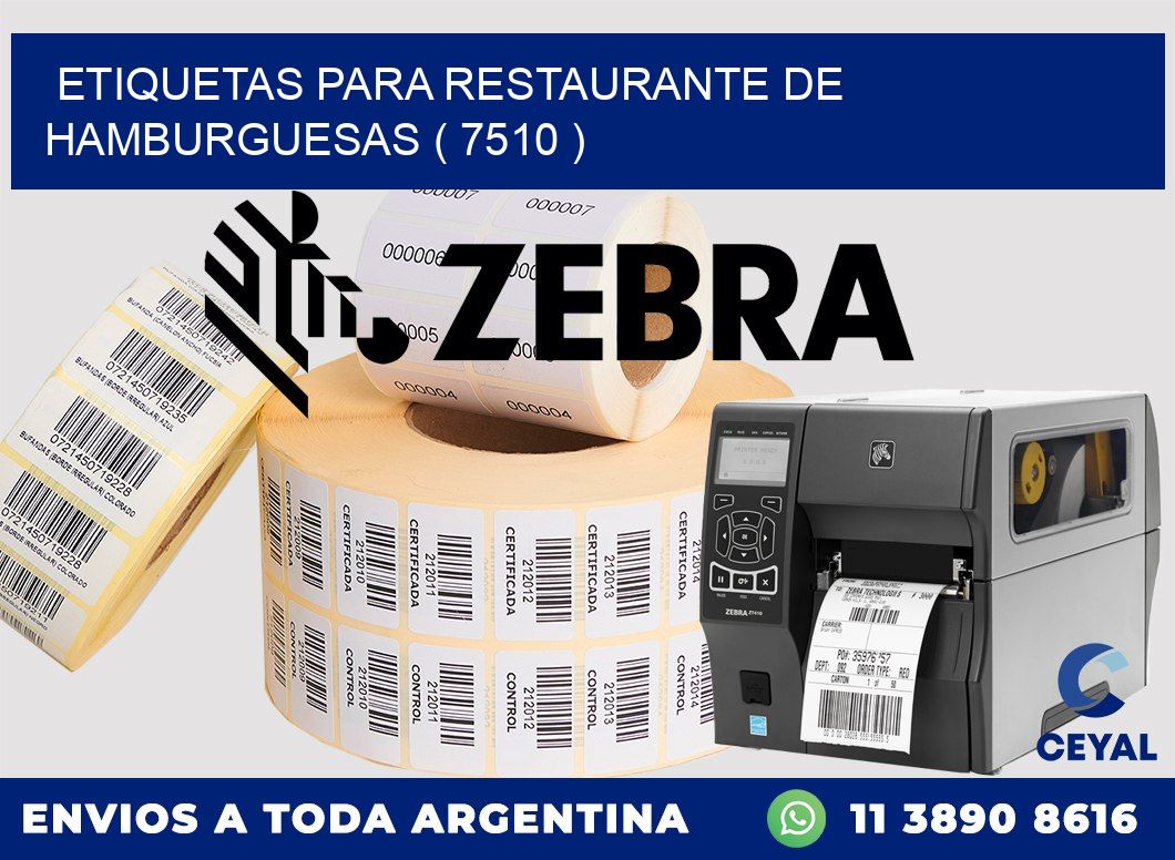 ETIQUETAS PARA RESTAURANTE DE HAMBURGUESAS ( 7510 )