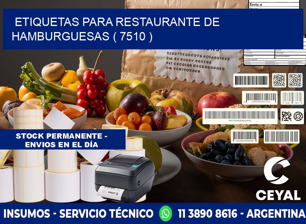 ETIQUETAS PARA RESTAURANTE DE HAMBURGUESAS ( 7510 )