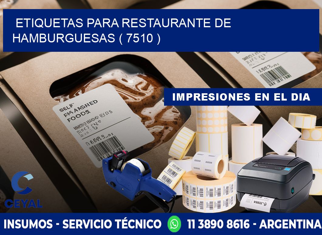 ETIQUETAS PARA RESTAURANTE DE HAMBURGUESAS ( 7510 )