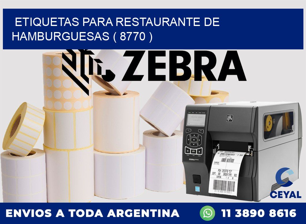 ETIQUETAS PARA RESTAURANTE DE HAMBURGUESAS ( 8770 )