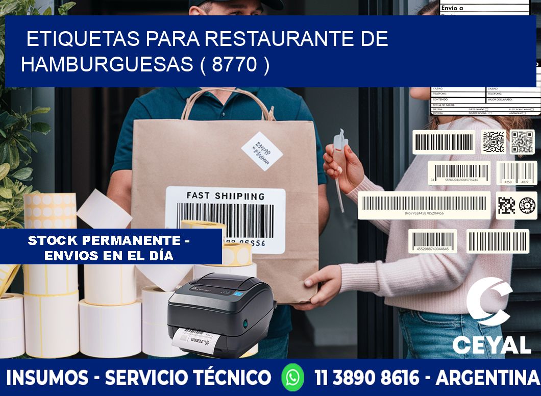 ETIQUETAS PARA RESTAURANTE DE HAMBURGUESAS ( 8770 )