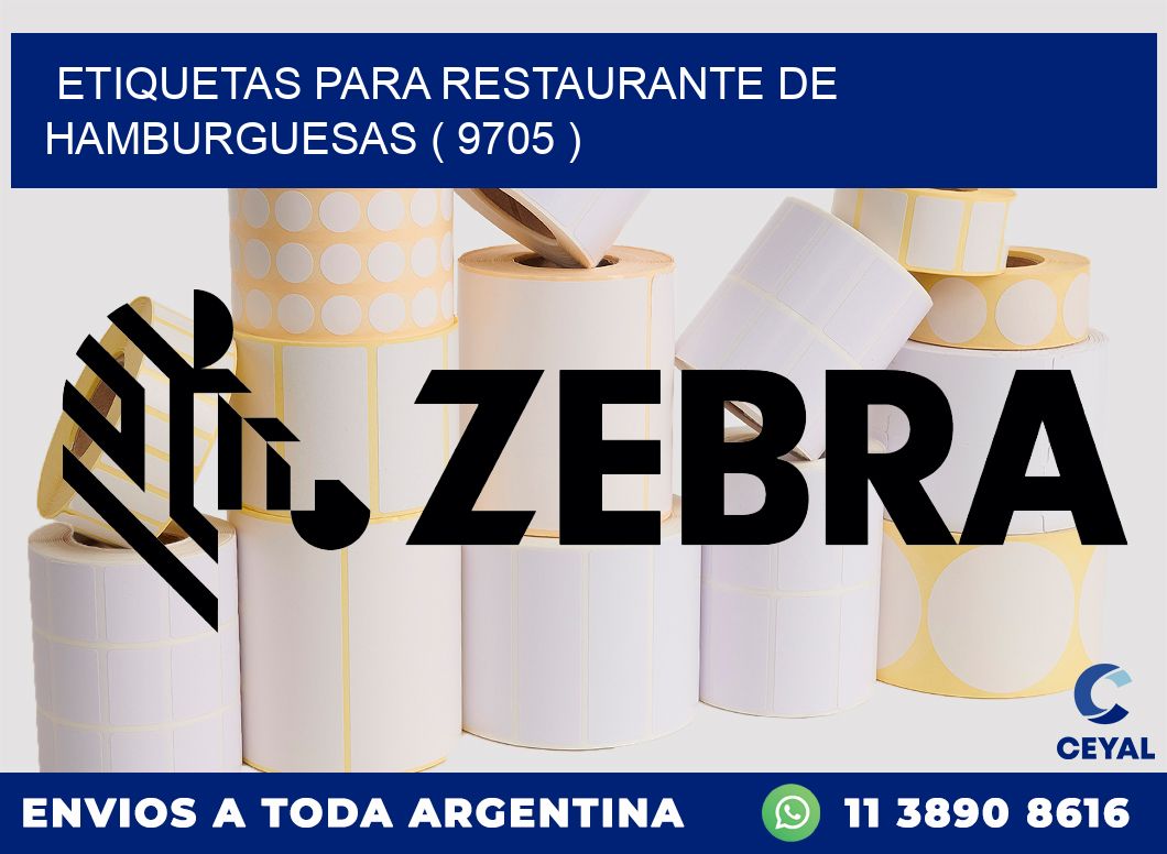 ETIQUETAS PARA RESTAURANTE DE HAMBURGUESAS ( 9705 )