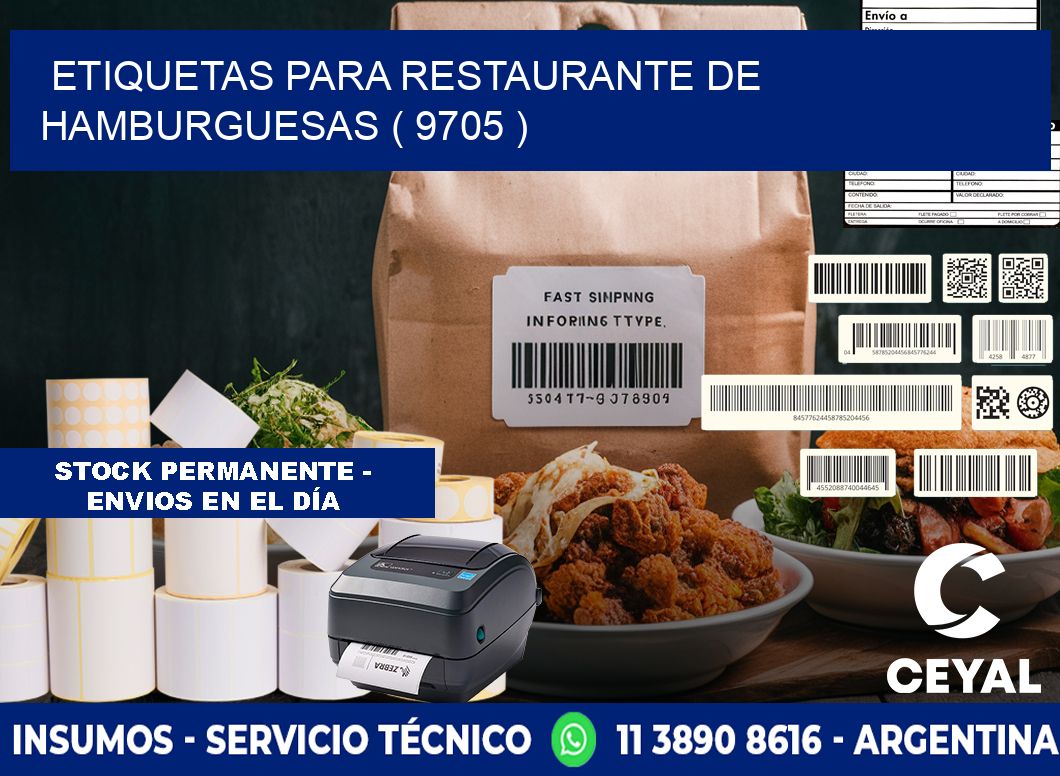 ETIQUETAS PARA RESTAURANTE DE HAMBURGUESAS ( 9705 )