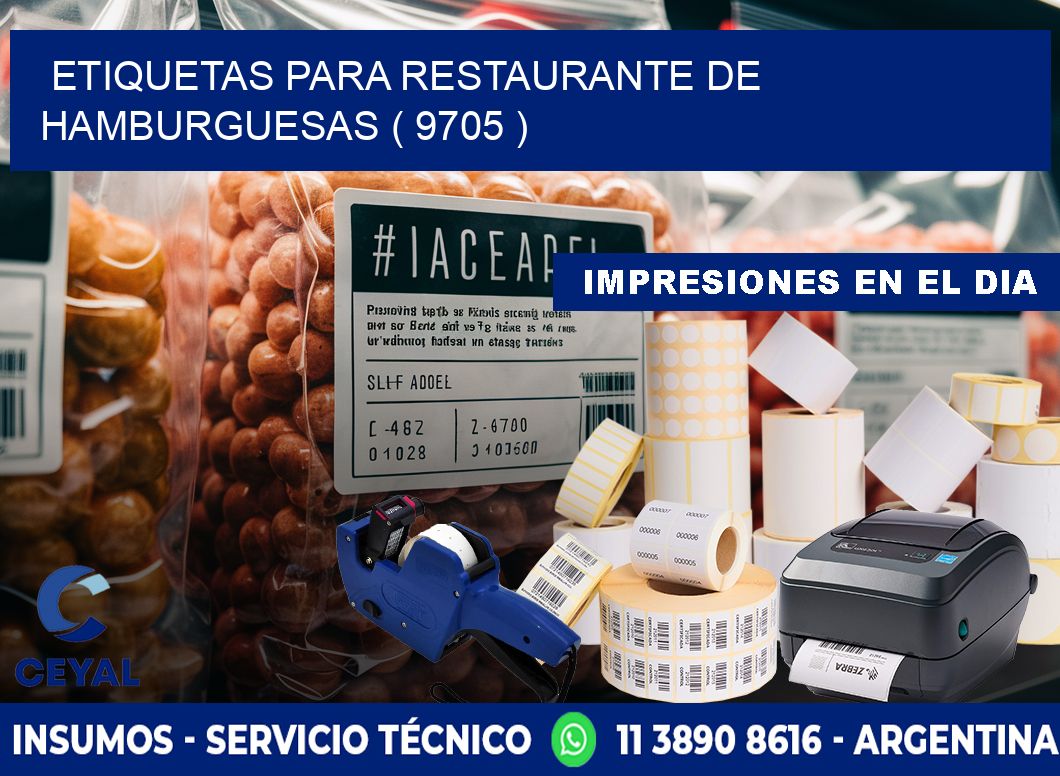 ETIQUETAS PARA RESTAURANTE DE HAMBURGUESAS ( 9705 )