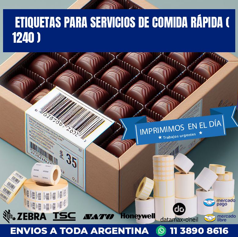 ETIQUETAS PARA SERVICIOS DE COMIDA RÁPIDA ( 1240 )
