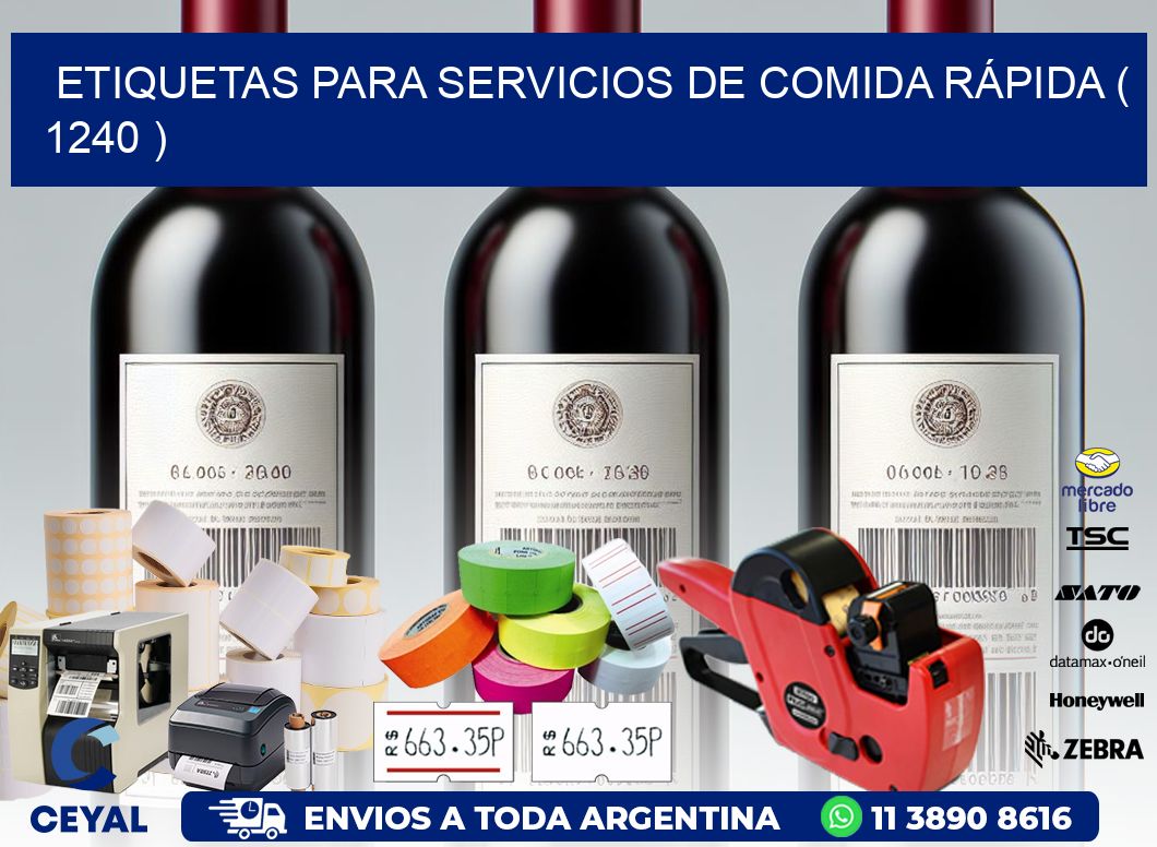 ETIQUETAS PARA SERVICIOS DE COMIDA RÁPIDA ( 1240 )