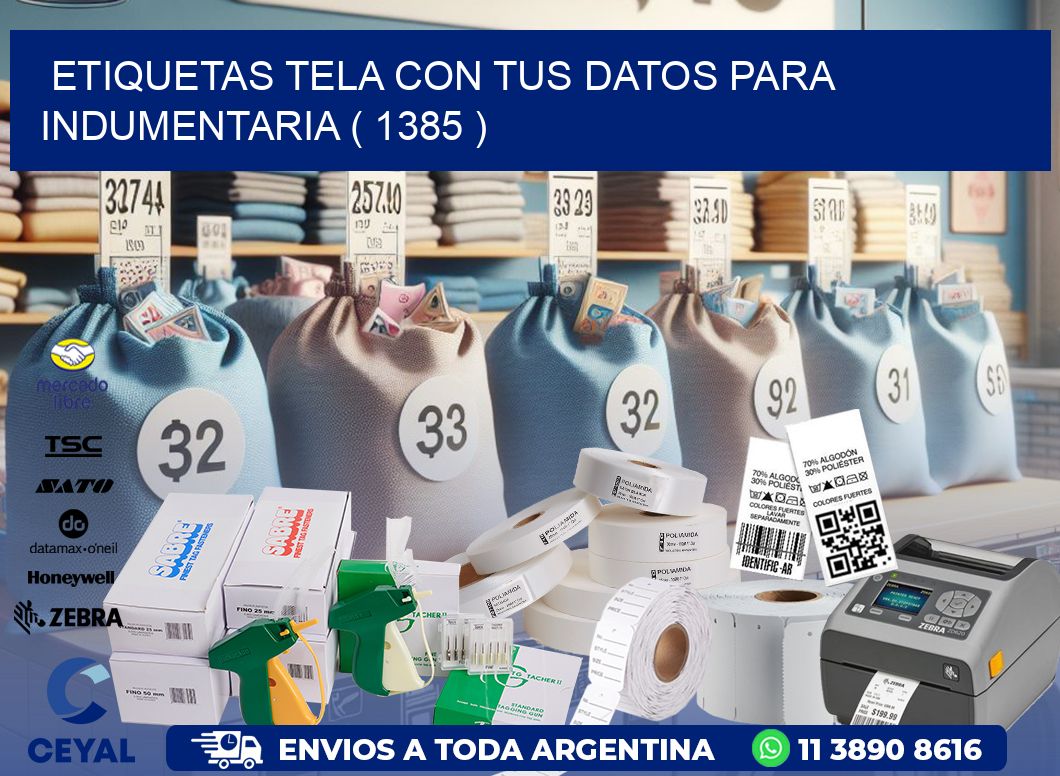 ETIQUETAS TELA CON TUS DATOS PARA INDUMENTARIA ( 1385 )