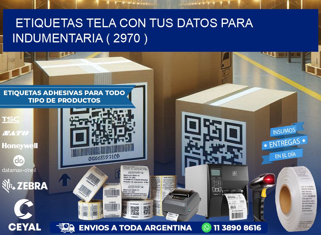 ETIQUETAS TELA CON TUS DATOS PARA INDUMENTARIA ( 2970 )