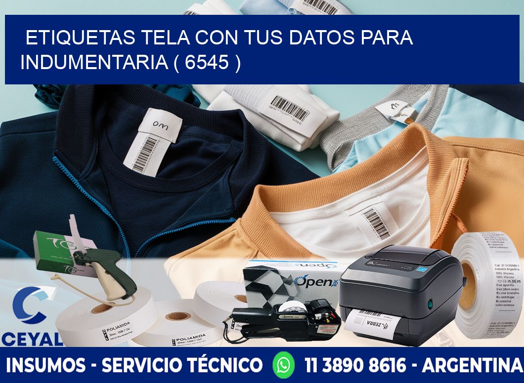 ETIQUETAS TELA CON TUS DATOS PARA INDUMENTARIA ( 6545 )