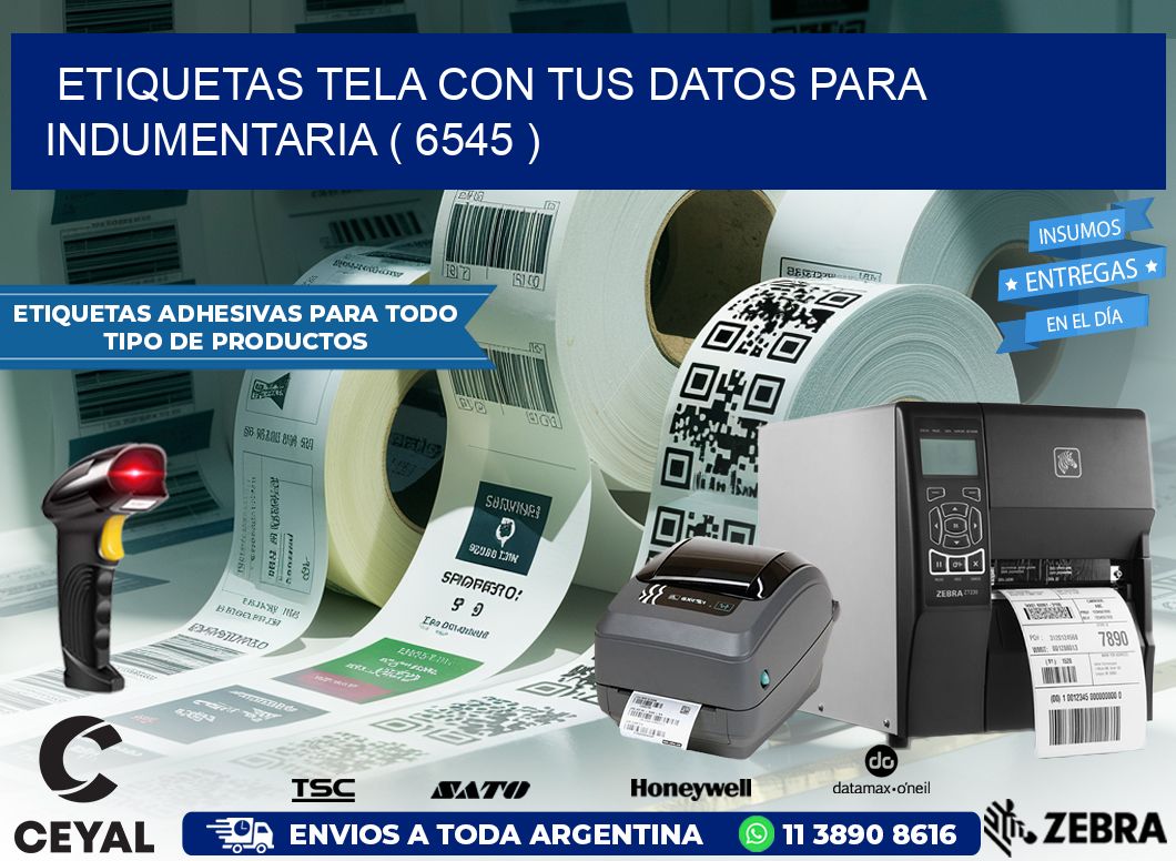 ETIQUETAS TELA CON TUS DATOS PARA INDUMENTARIA ( 6545 )