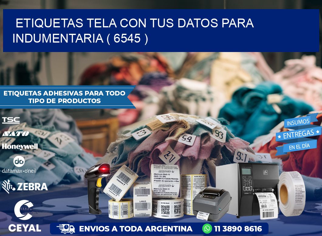 ETIQUETAS TELA CON TUS DATOS PARA INDUMENTARIA ( 6545 )