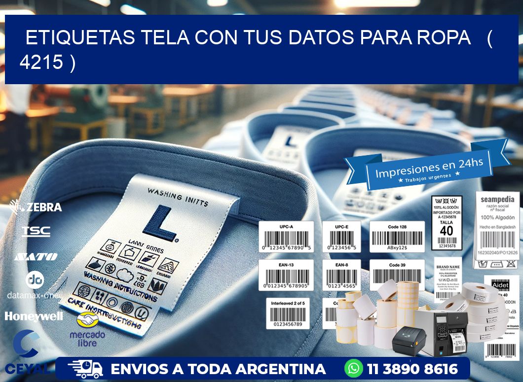 ETIQUETAS TELA CON TUS DATOS PARA ROPA ( 4215 )