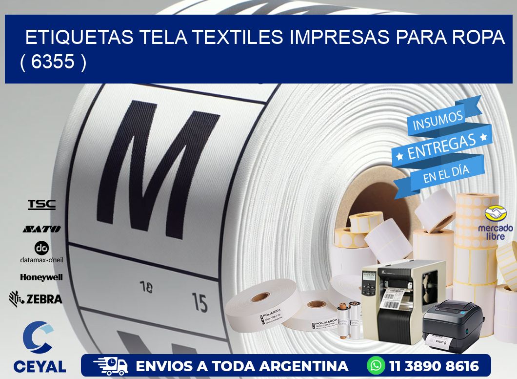 ETIQUETAS TELA TEXTILES IMPRESAS PARA ROPA ( 6355 )