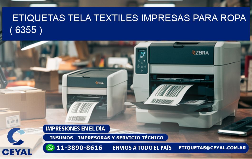 ETIQUETAS TELA TEXTILES IMPRESAS PARA ROPA ( 6355 )