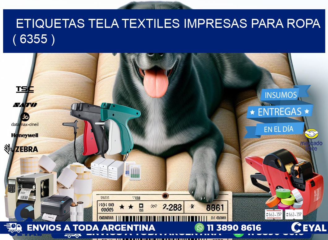 ETIQUETAS TELA TEXTILES IMPRESAS PARA ROPA ( 6355 )
