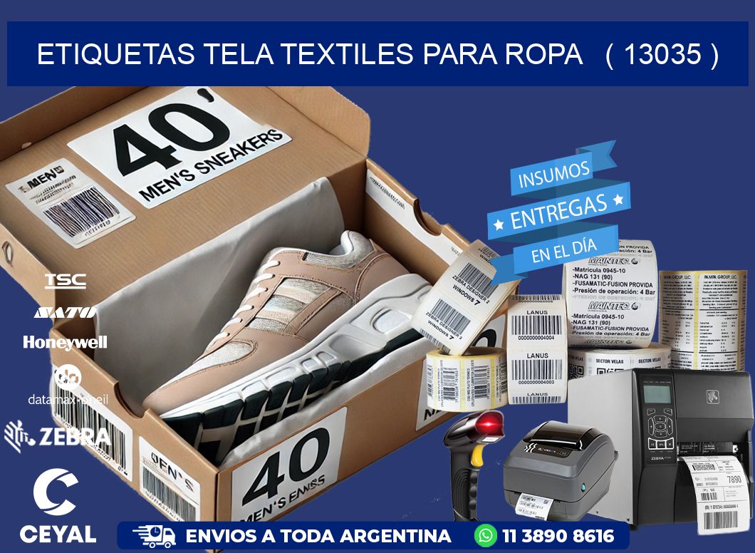 ETIQUETAS TELA TEXTILES PARA ROPA ( 13035 )