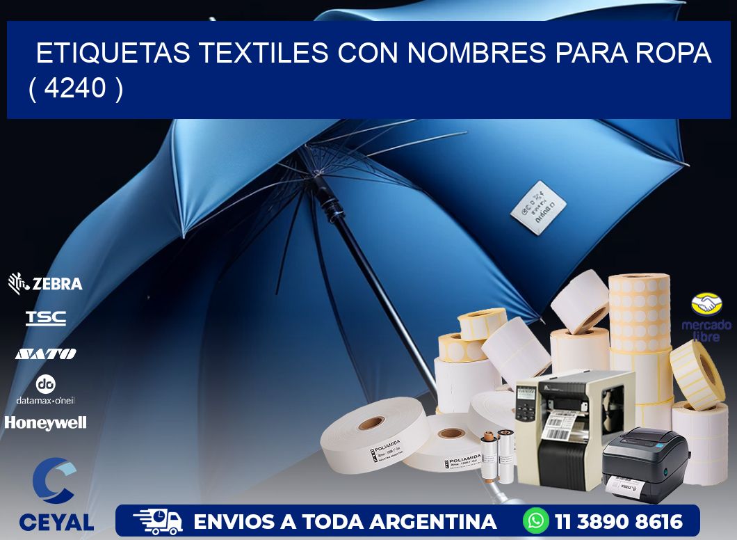 ETIQUETAS TEXTILES CON NOMBRES PARA ROPA ( 4240 )