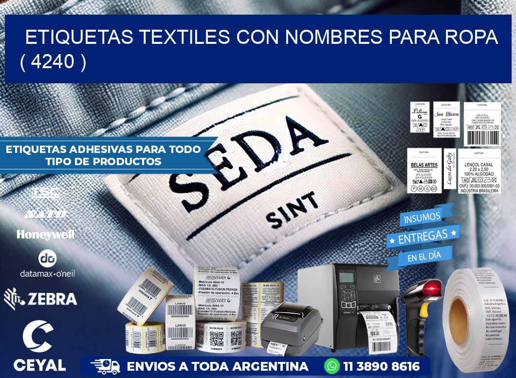 ETIQUETAS TEXTILES CON NOMBRES PARA ROPA ( 4240 )