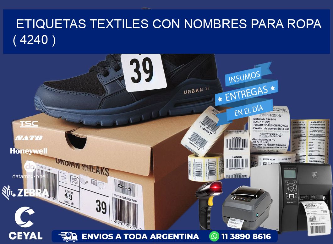 ETIQUETAS TEXTILES CON NOMBRES PARA ROPA ( 4240 )