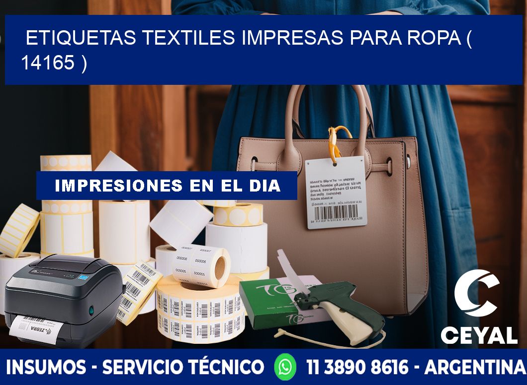 ETIQUETAS TEXTILES IMPRESAS PARA ROPA ( 14165 )