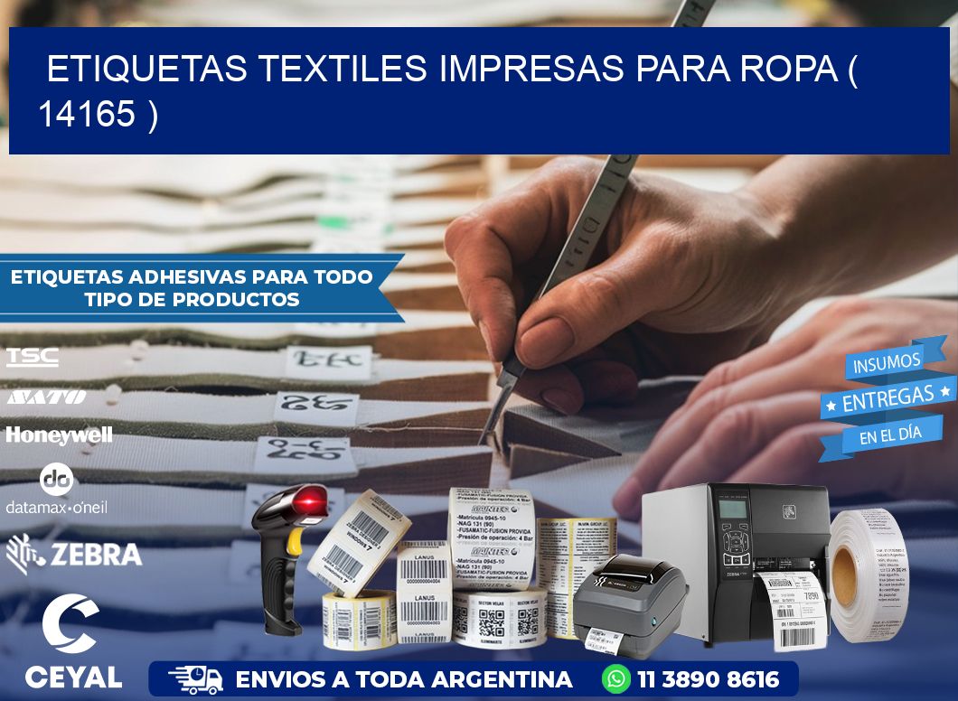 ETIQUETAS TEXTILES IMPRESAS PARA ROPA ( 14165 )