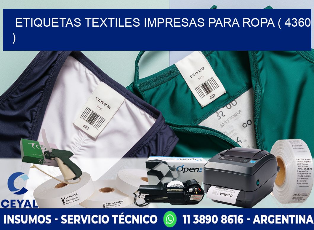 ETIQUETAS TEXTILES IMPRESAS PARA ROPA ( 4360 )