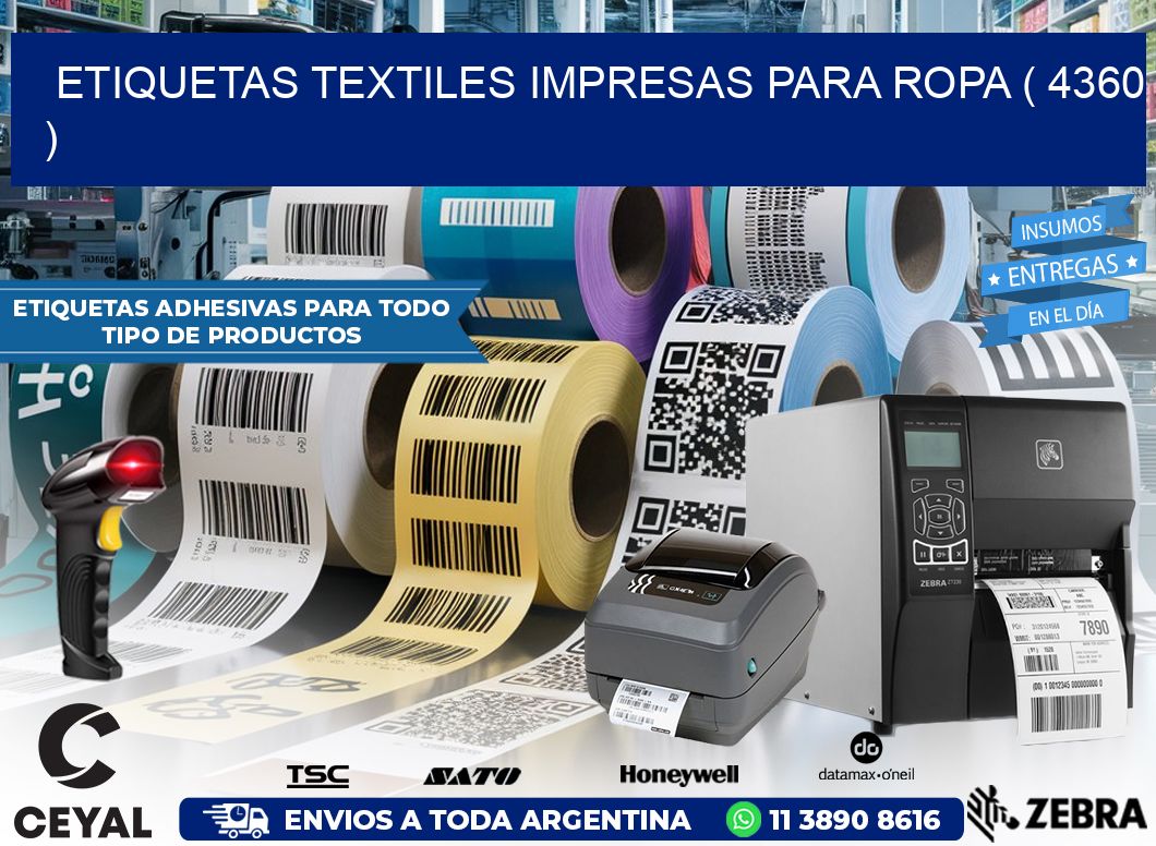 ETIQUETAS TEXTILES IMPRESAS PARA ROPA ( 4360 )