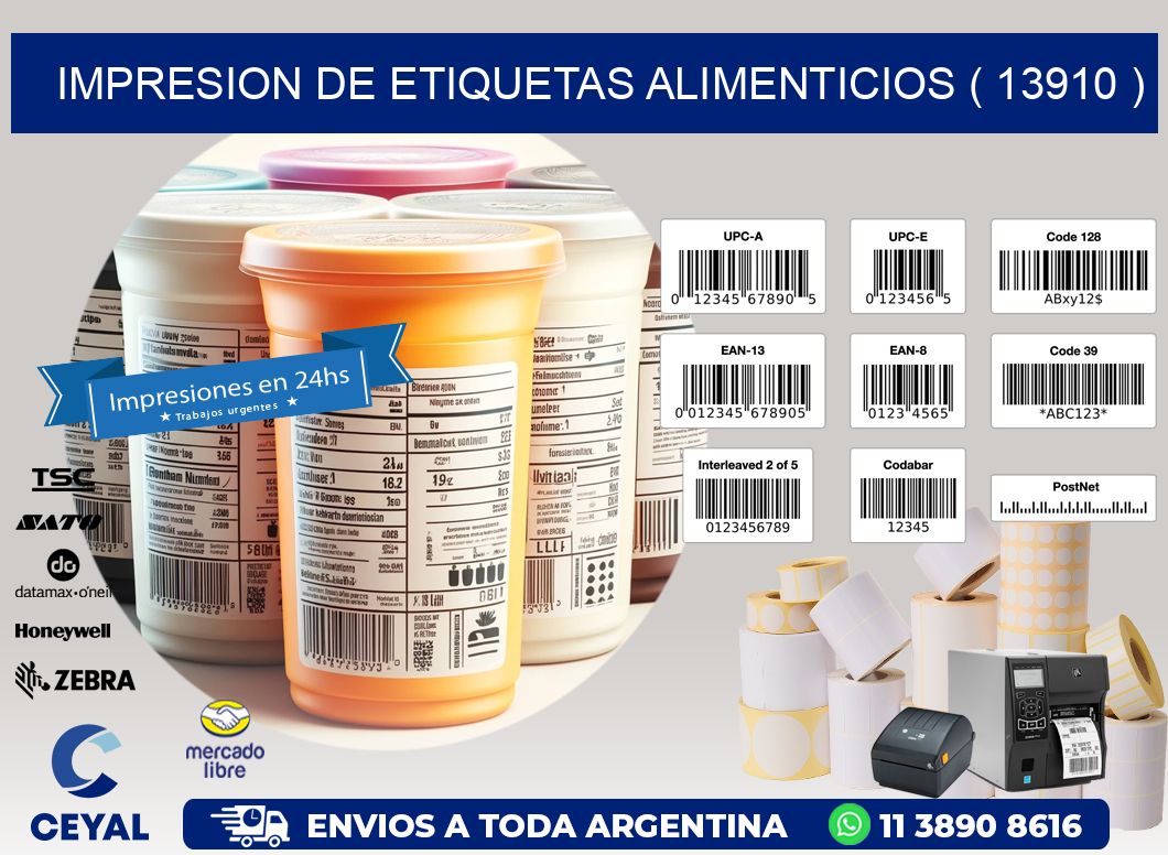IMPRESION DE ETIQUETAS ALIMENTICIOS ( 13910 )